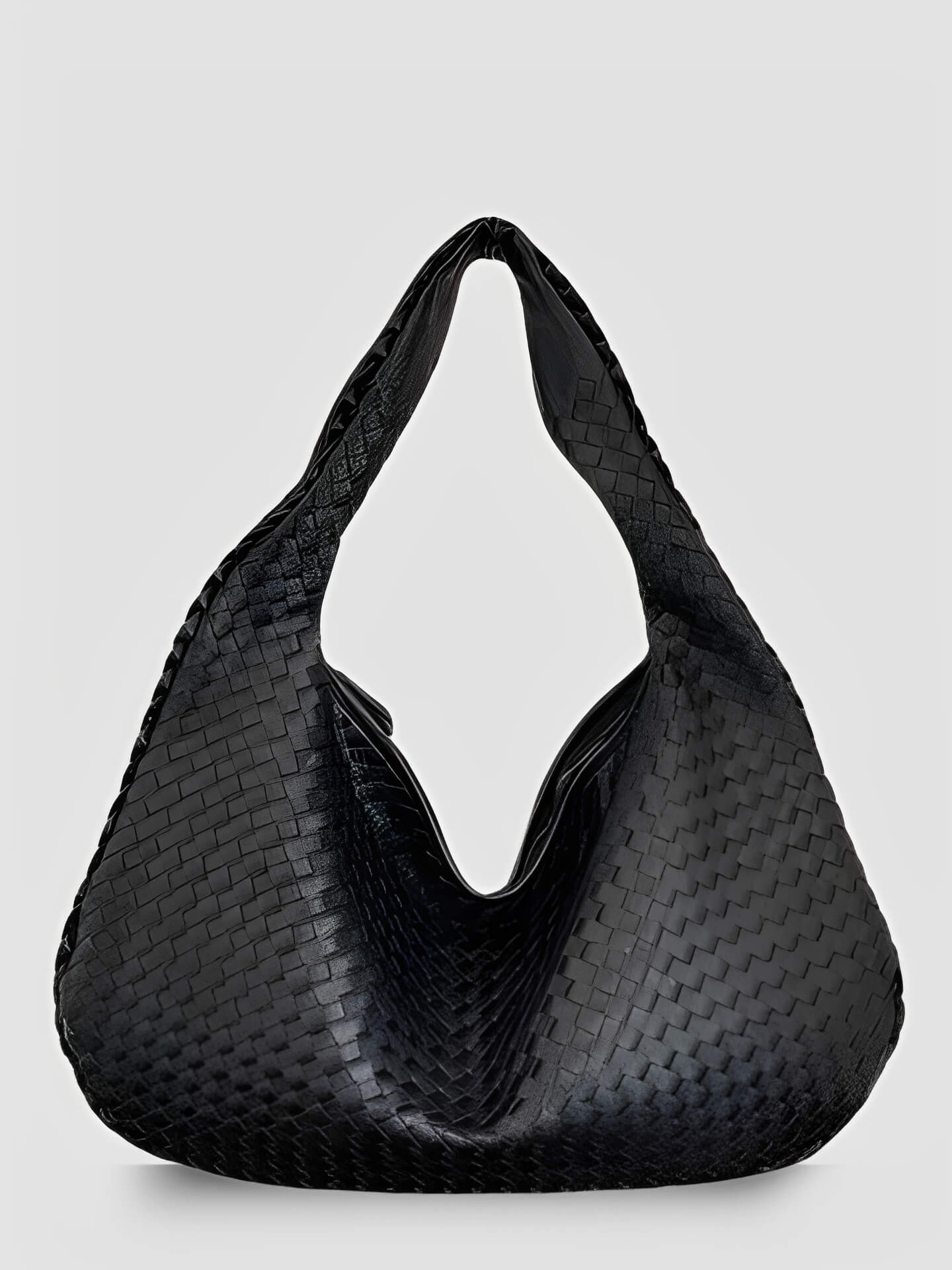 Bolsa Feminina de Ombro Meia Lua em Couro PU Trançado - Antonieta