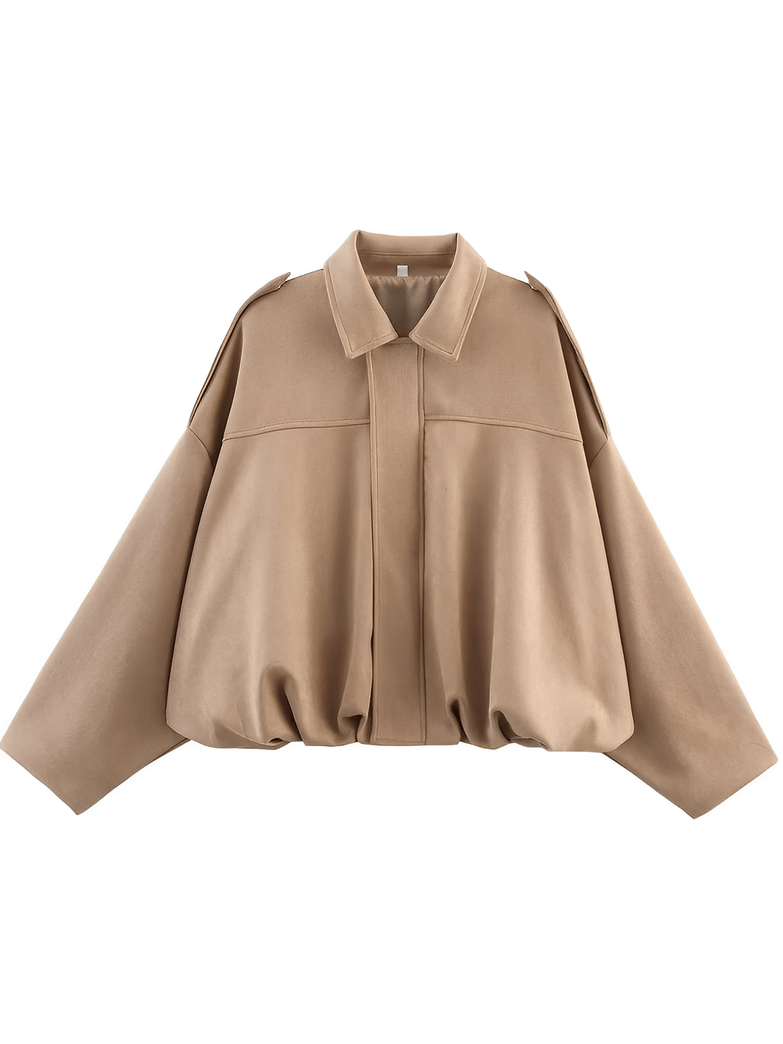 Jaqueta Bomber Oversized em Camurça com Recortes – Ione