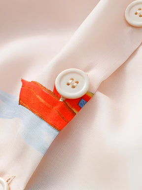 Vestido Midi com Estampa Floral Decote V  e Manga Bufante - Nathalia