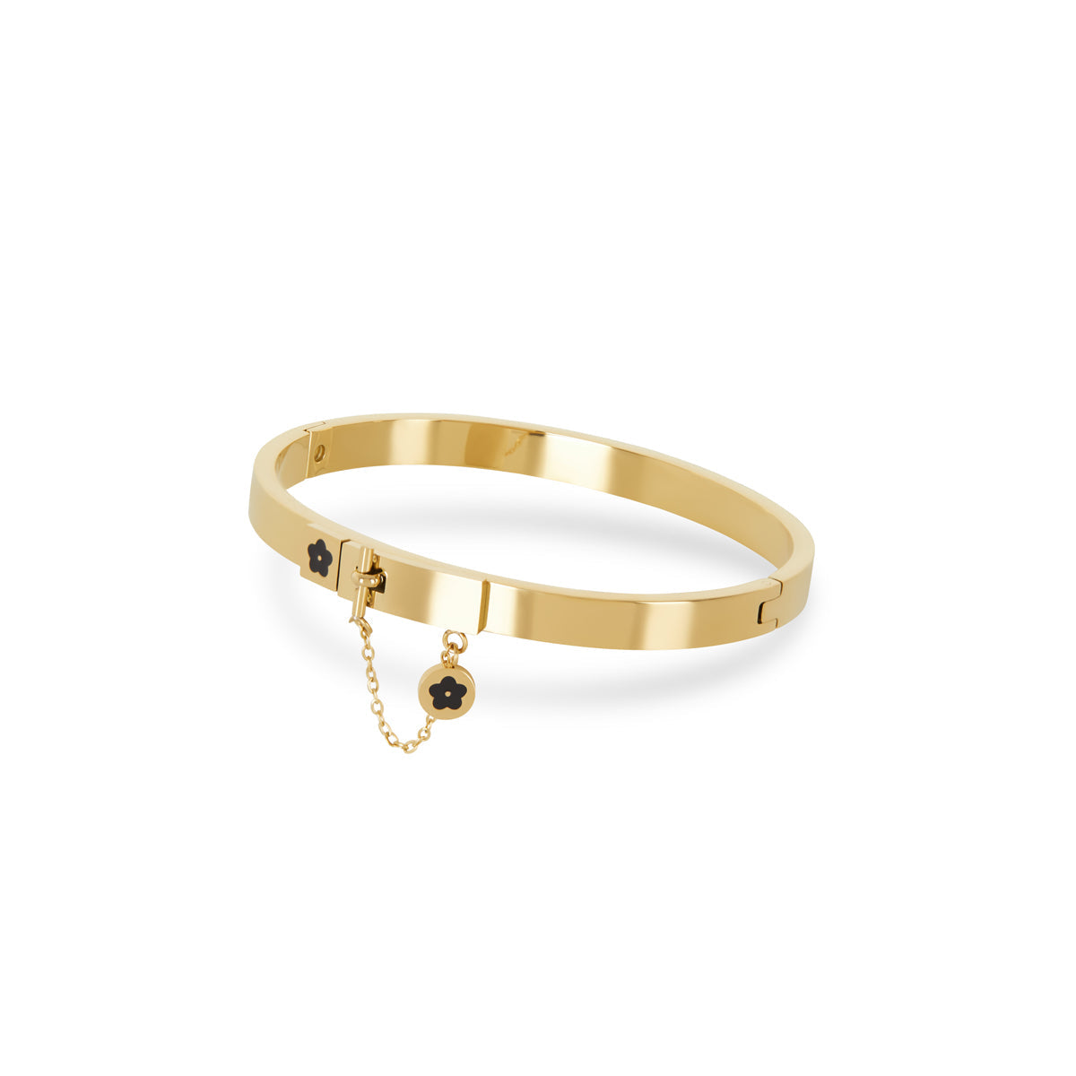 Bracelete Pingente com Flor Banhado a Ouro 18k
