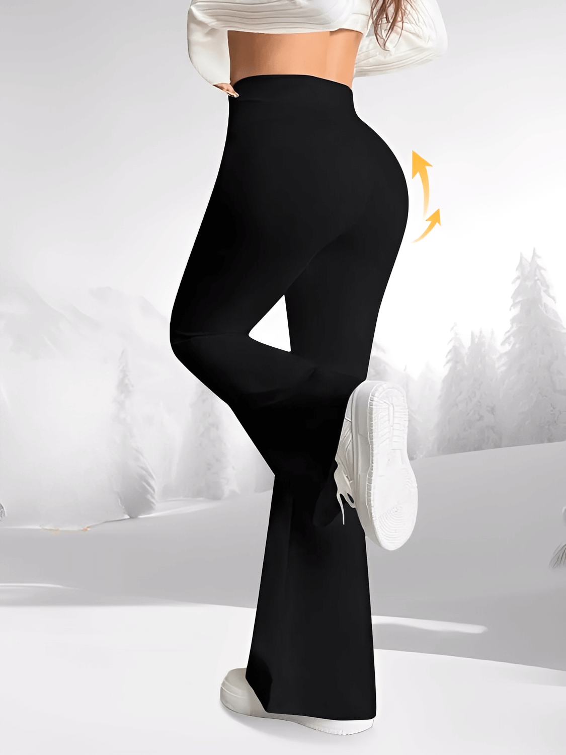 Calça Flare Levanta Bumbum com Forro Peluciado e Cintura Alta - Magnólia