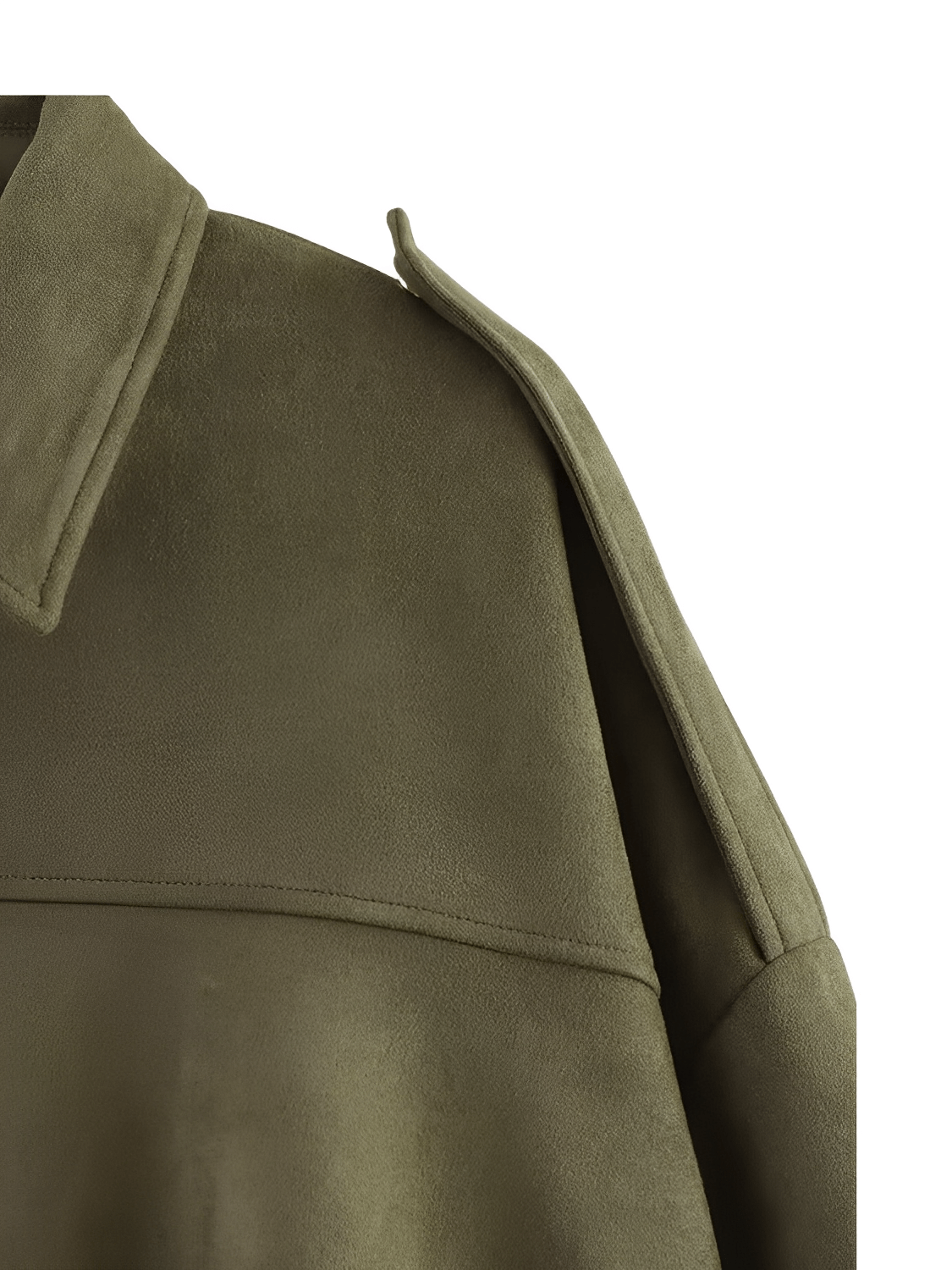 Jaqueta Bomber Oversized em Camurça com Recortes – Ione