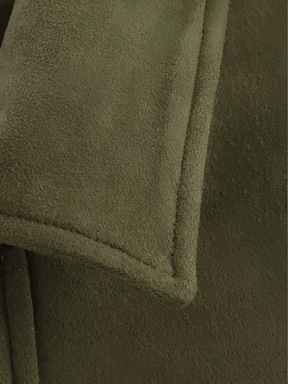 Jaqueta Bomber Oversized em Camurça com Recortes – Ione