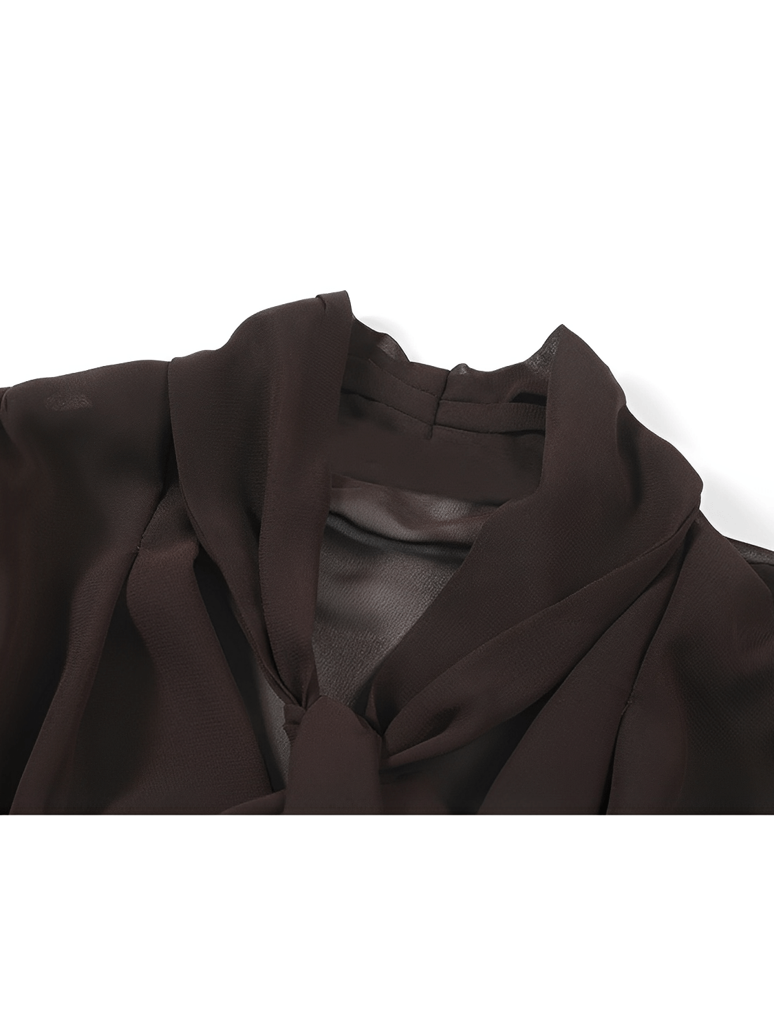 Camisa em Chiffon com Gola Laço e Punhos com Botão – Evangeline