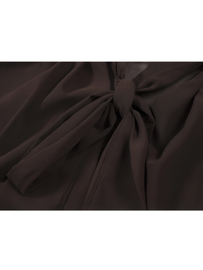 Camisa em Chiffon com Gola Laço e Punhos com Botão – Evangeline