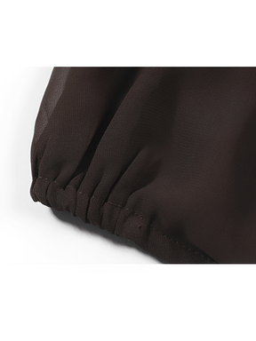 Camisa em Chiffon com Gola Laço e Punhos com Botão – Evangeline