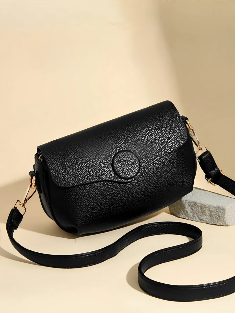 Bolsa Feminina Tiracolo com Alça Larga e Bolsos com Zíper – Jasmin