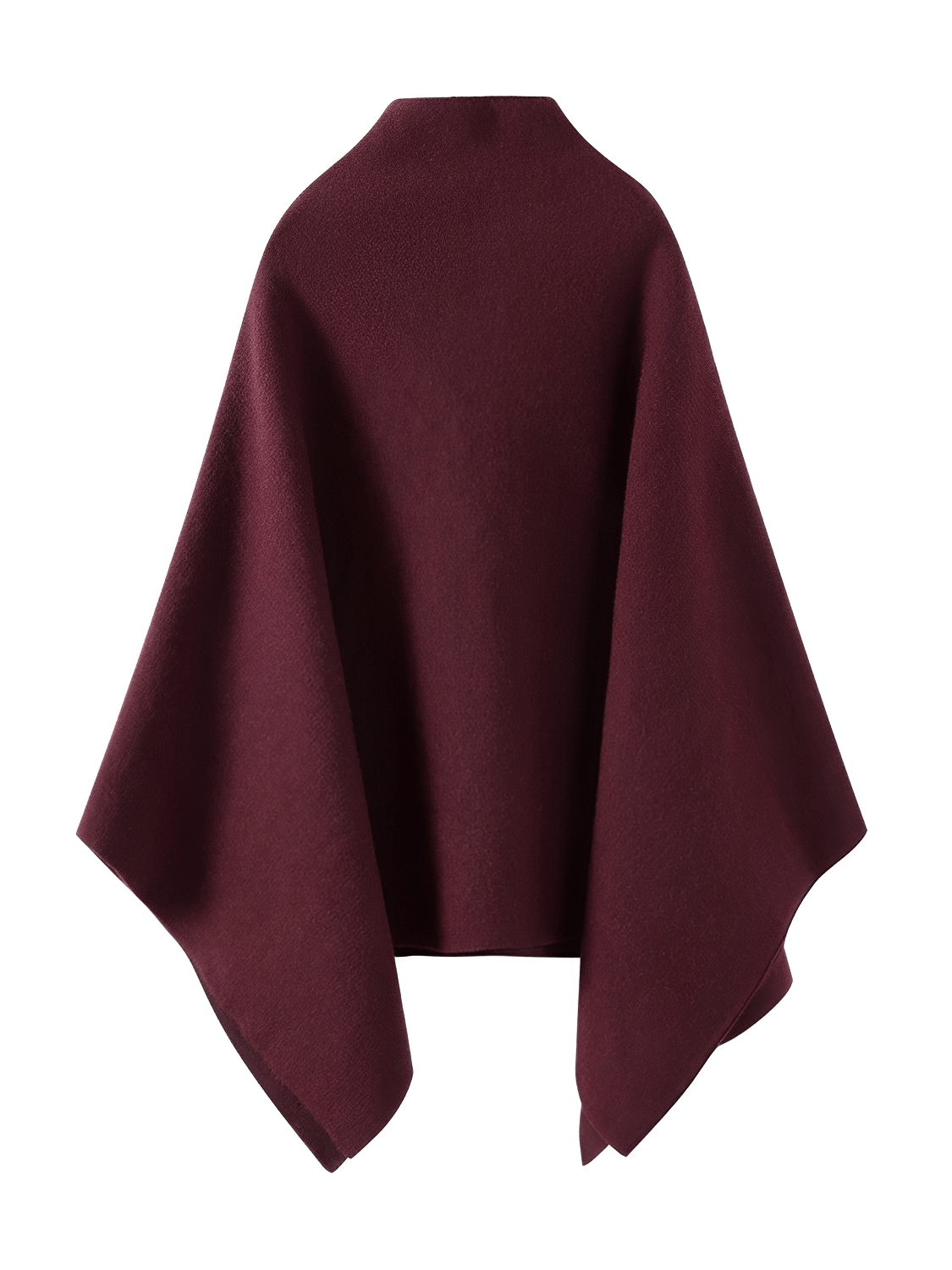 Casaco Poncho Assimétrico de Gola Alta Estruturado - Lenir