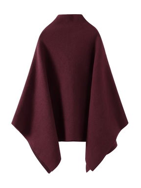 Casaco Poncho Assimétrico de Gola Alta Estruturado - Lenir