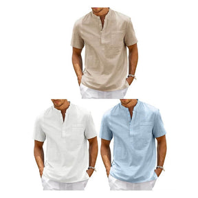 Camisa Masculina Manga Curta em Linho Noronha