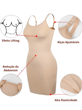 Vestido Modelador com Alças Ajustáveis e Efeito Lifting – Ingrid
