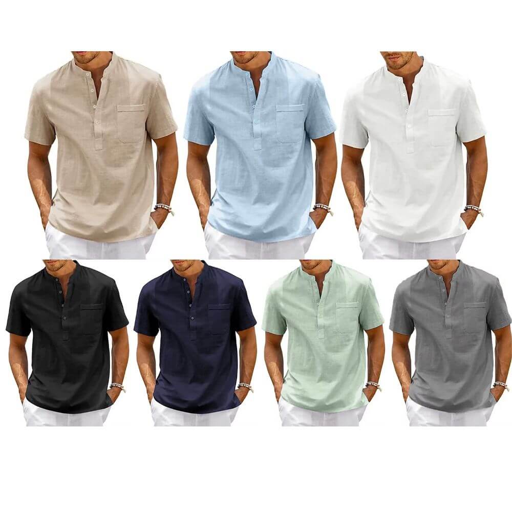 Camisa Masculina Manga Curta em Linho Noronha