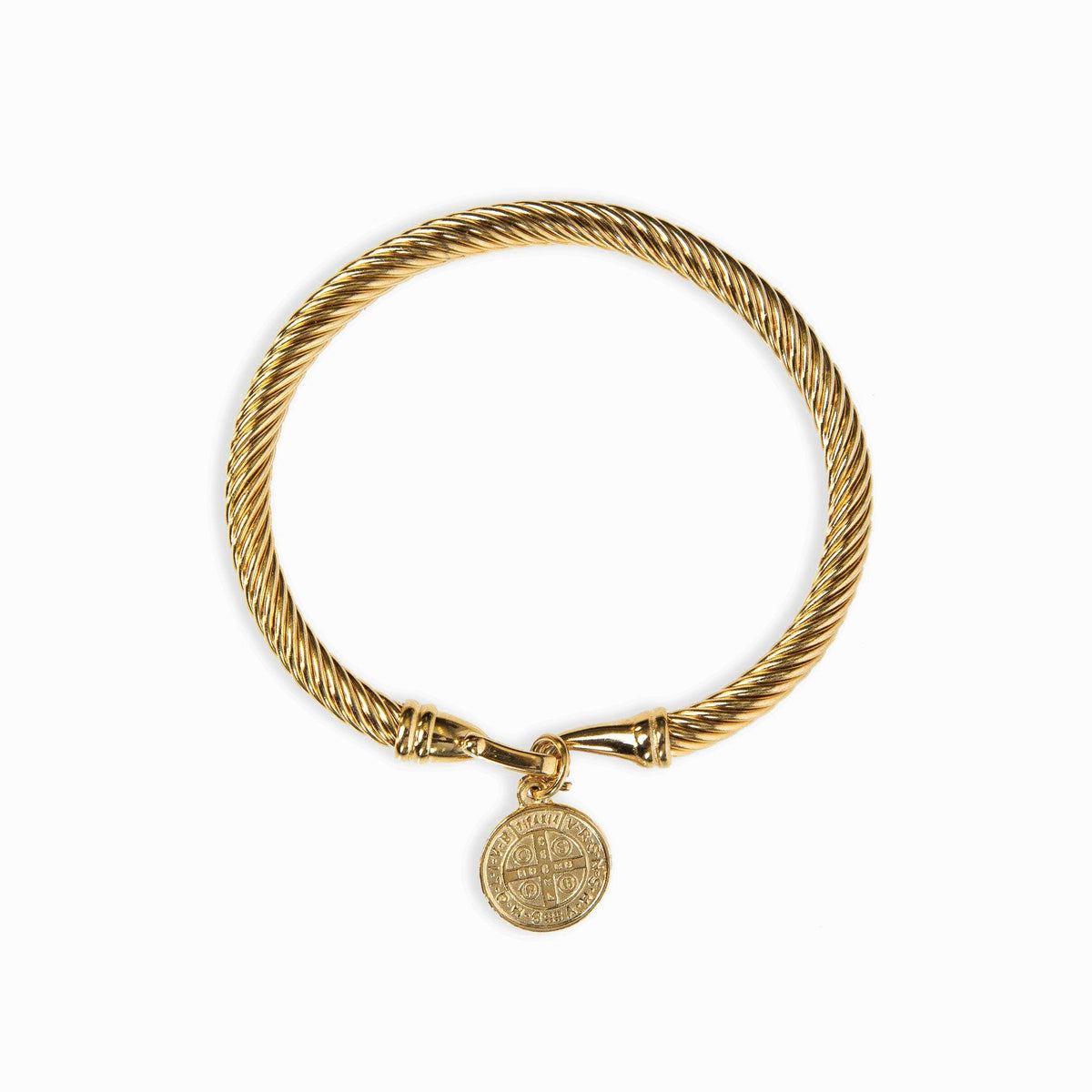 Bracelete com Pingente de São Bento Banhado a Ouro 18k