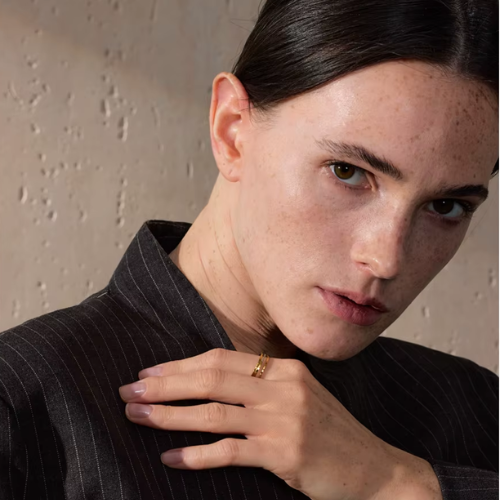 Anel 3 Camadas com Zircônia Banhado a Ouro 18k