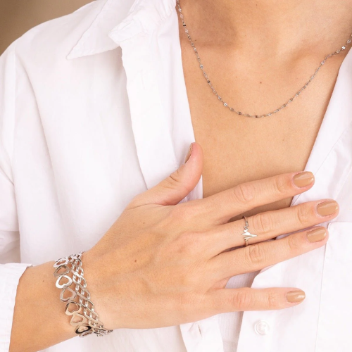 Bracelete Coração Prata