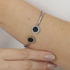 Bracelete Pudra Ônix Dupla