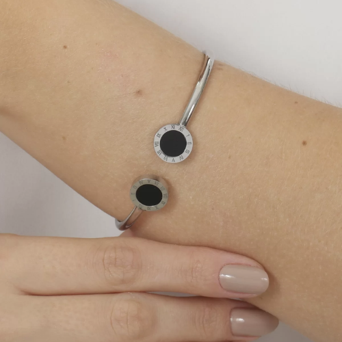 Bracelete Pudra Ônix Dupla