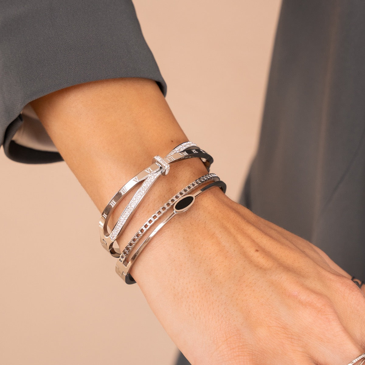 Bracelete Números Romanos Prata