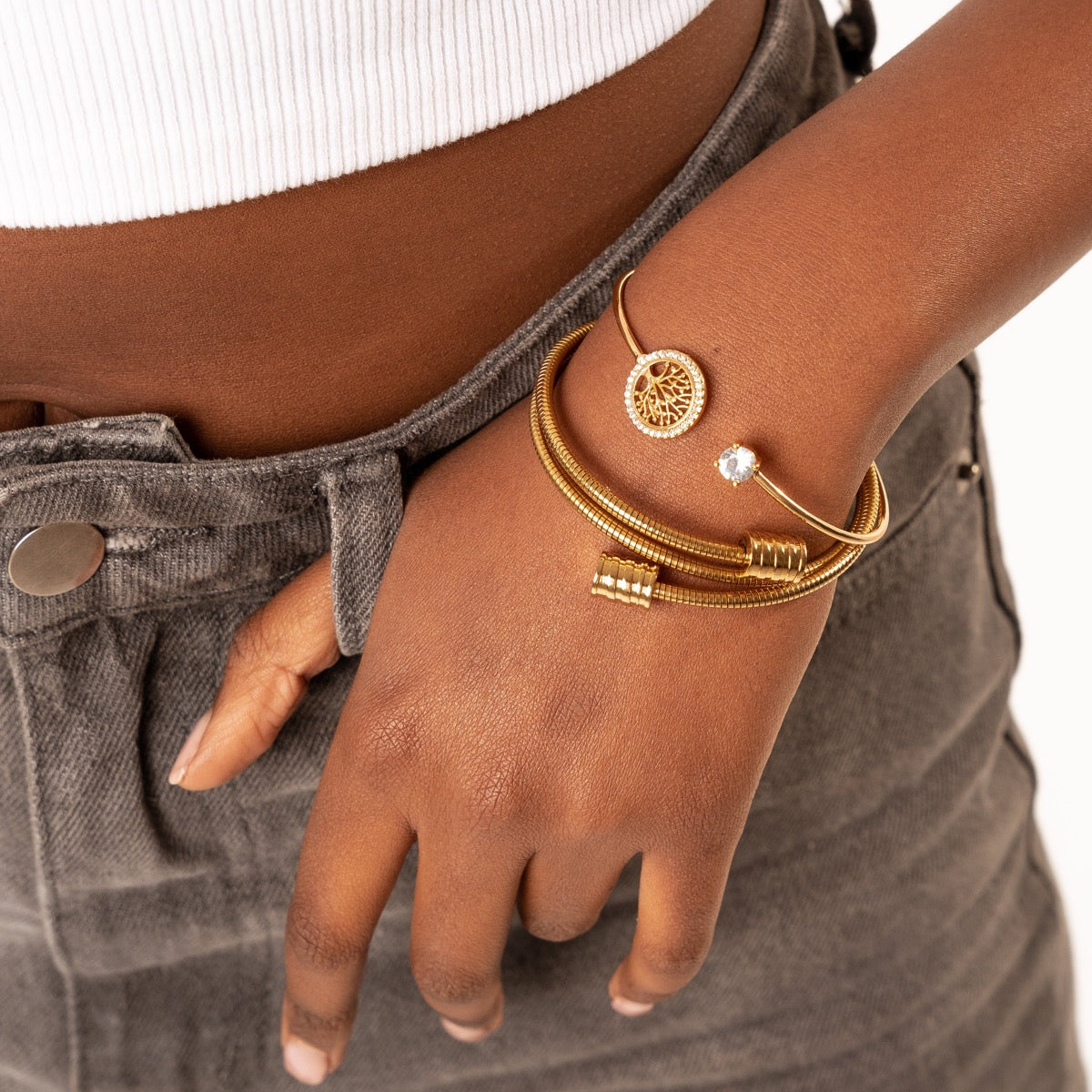 Bracelete Arvore de Vida Banhado a Ouro 18K