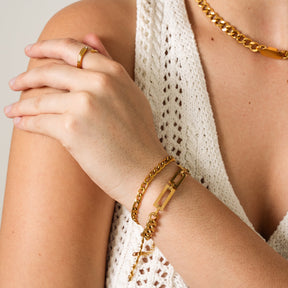 Pulseira em Elos Banhado a Ouro 18k