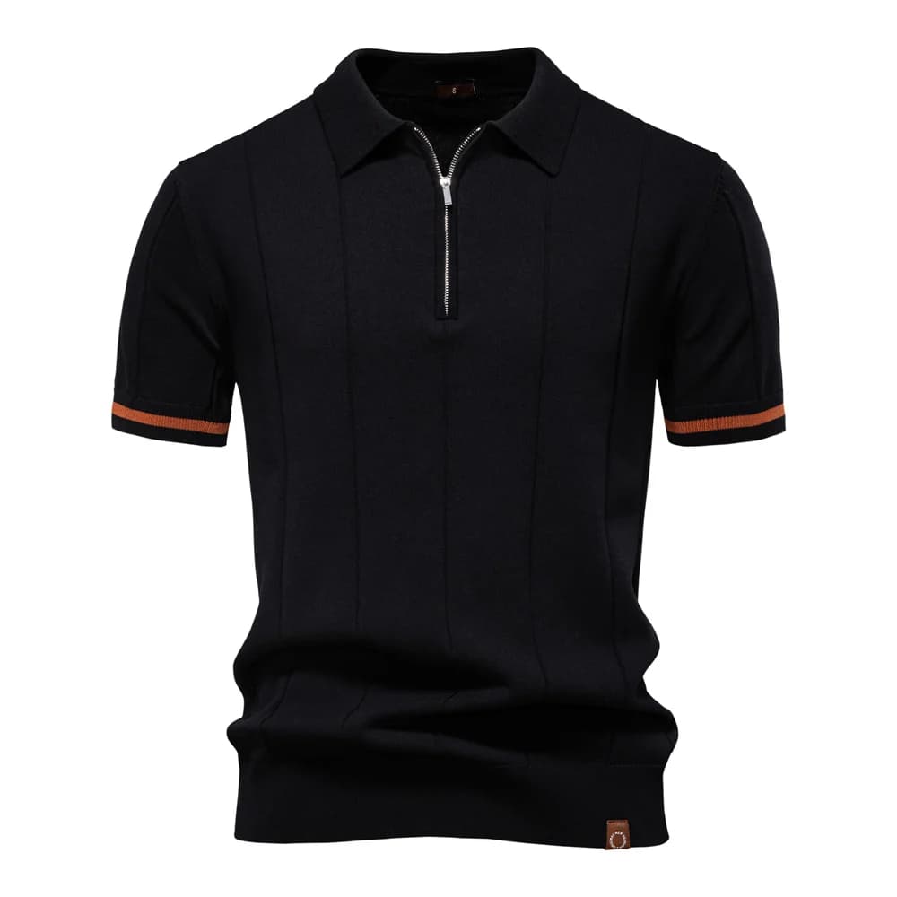 Camisa Polo Masculina Casual com Zíper Quebec