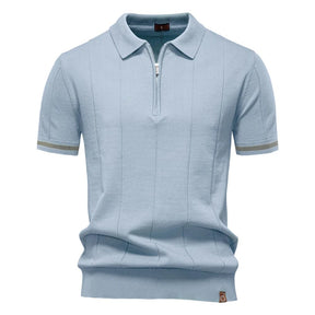 Camisa Polo Masculina Casual com Zíper Quebec