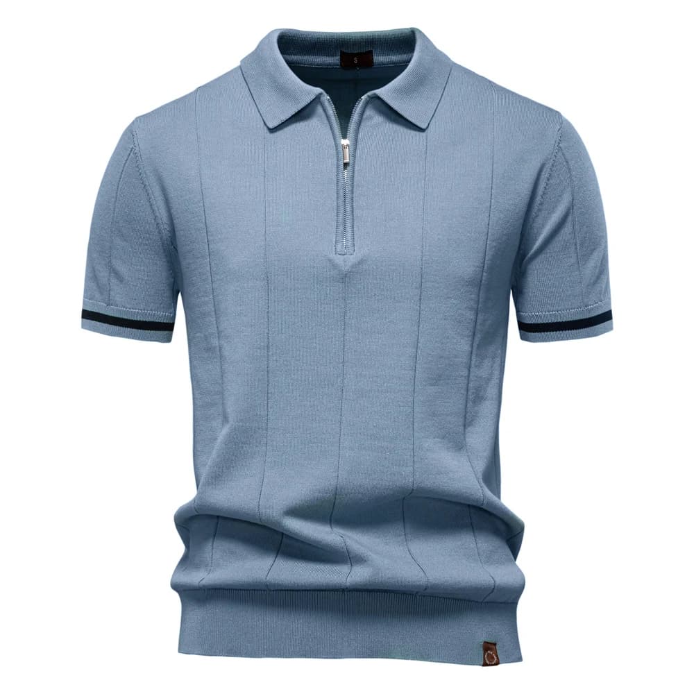 Camisa Polo Masculina Casual com Zíper Quebec
