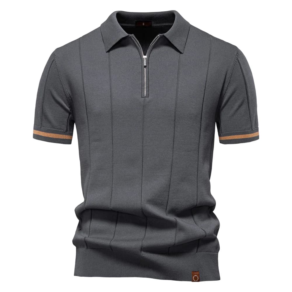Camisa Polo Masculina Casual com Zíper Quebec