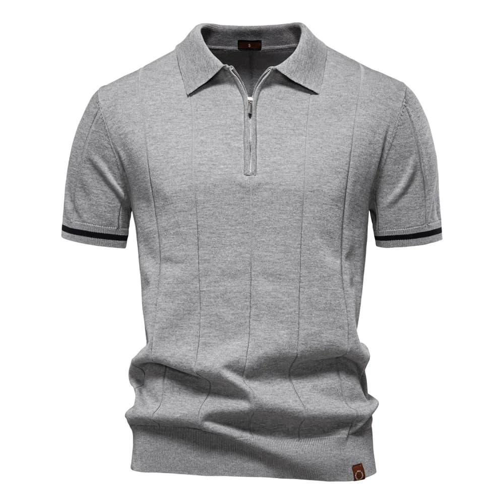 Camisa Polo Masculina Casual com Zíper Quebec