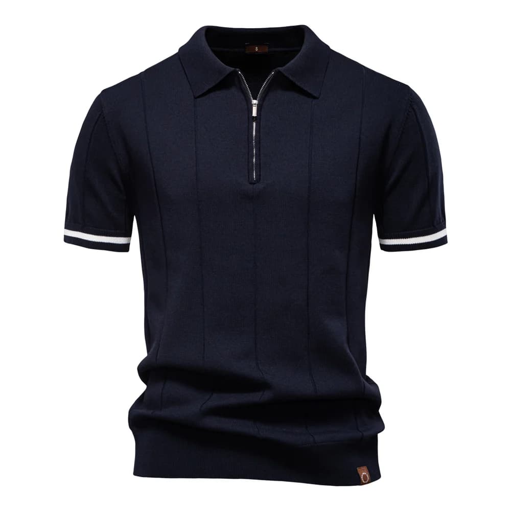Camisa Polo Masculina Casual com Zíper Quebec