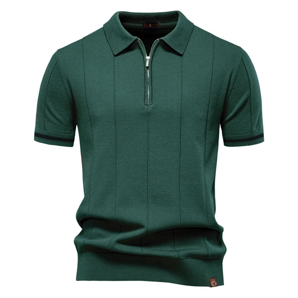 Camisa Polo Masculina Casual com Zíper Quebec