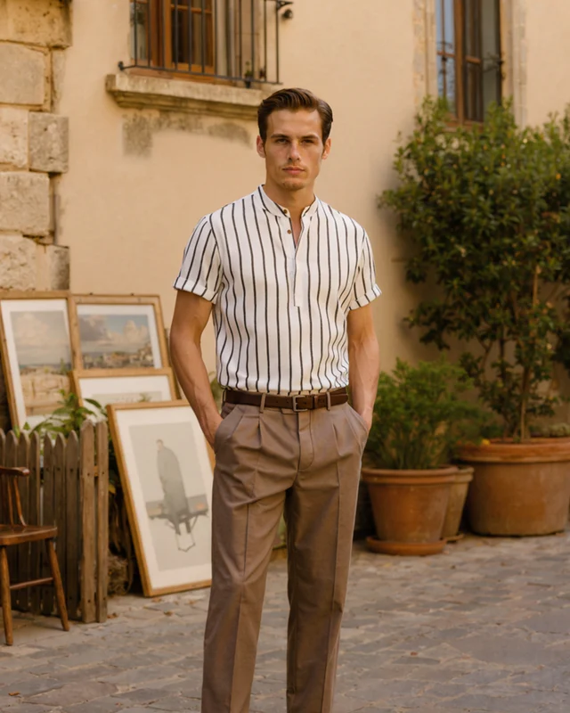 Camisa Polo Masculina Listrada Mônaco